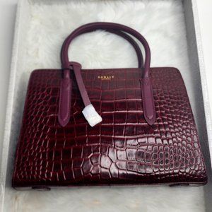 RADLEY London dark cherry Croc Embossed Leather Satchel